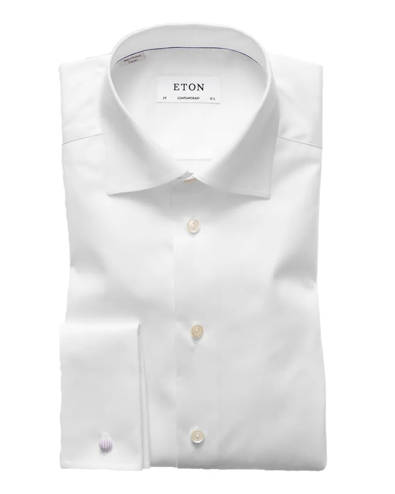 Eton Hemd mit Umschlagmanschette, Contemporary Fit Weiß