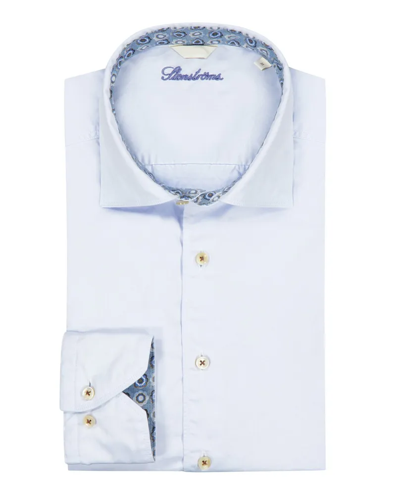 Stenströms Hemd aus Baumwolle, Fitted Body Hellblau