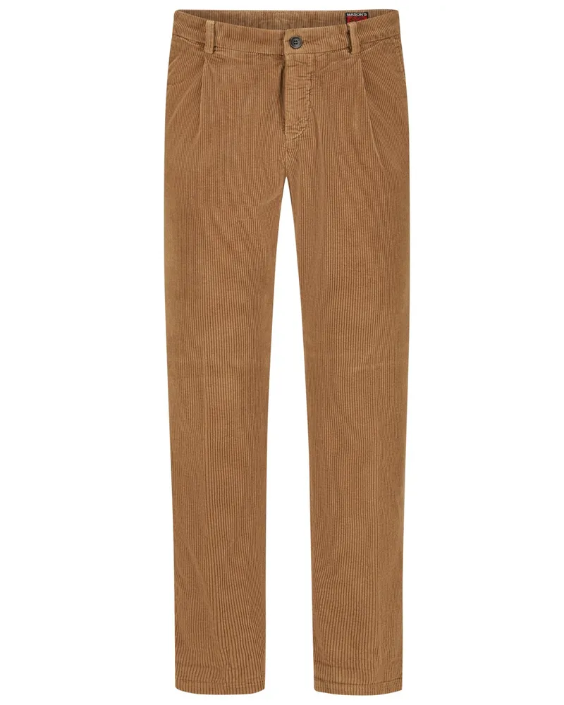 Mason's Cordhose Osaka mit Stretchanteil und Bundfalte Beige