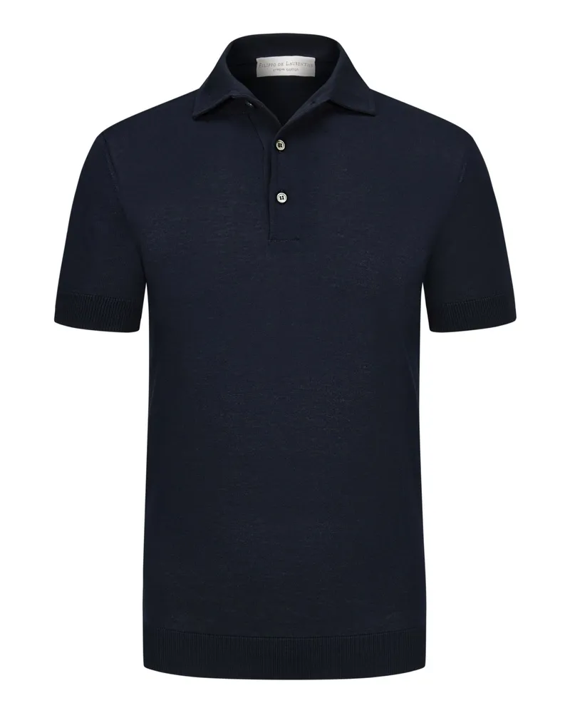 Filippo de Laurentiis Poloshirt in Cotton-Crepe-Qualität Marine