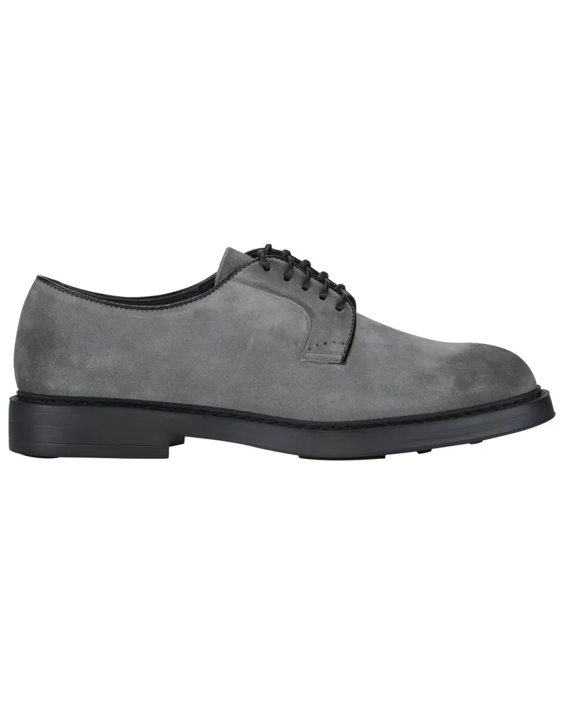 Doucal´s Derby-Schuhe aus Veloursleder mit Profilsohle Grau