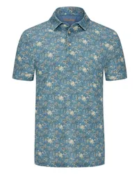 Stenströms Poloshirt in Piqué-Qualität mit floralem Print Blau