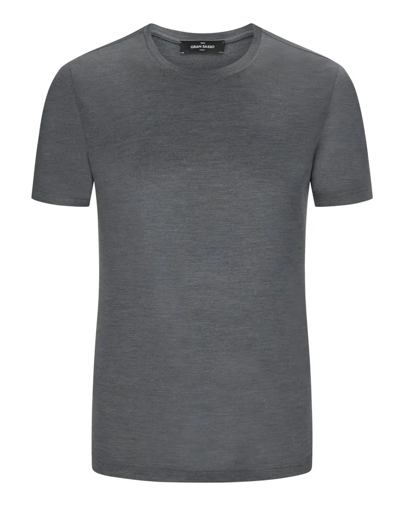 Gran Sasso T-Shirt aus Seide in melierter Optik Anthrazit