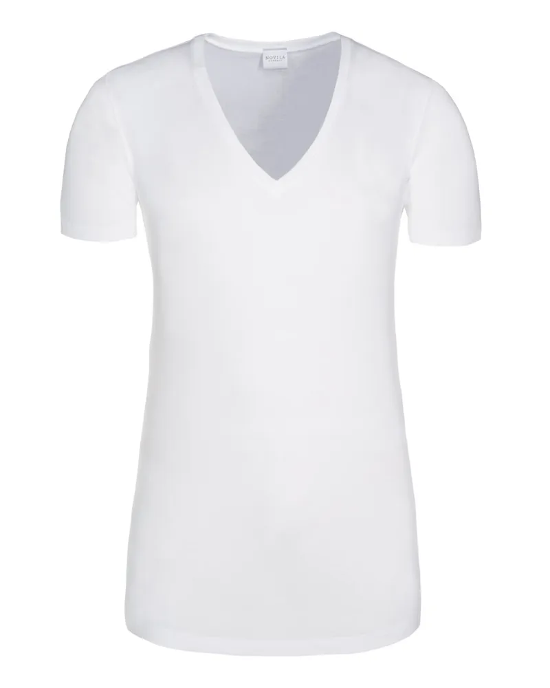 Novila Unterhemd mit tiefem V-Neck Weiß