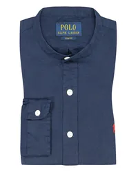 Ralph Lauren Leinenhemd mit Stehkragen, Slim Fit Marine