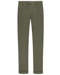 Briglia 1949 Chino mit Bundfalte im elastischen Baumwoll-Mix, Slim Fit Oliv