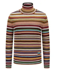 Paul Smith Rollkragenpullover aus Wolle mit Ringelmuster Rot