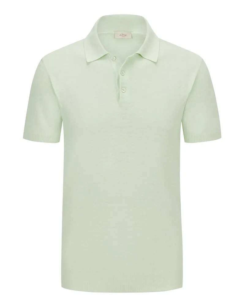 Altea Feinstrick-Poloshirt aus Leinen-Baumwoll-Mix Mint