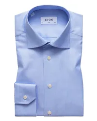 Eton Hemd mit Hahnentritt-Struktur, Slim Fit Hellblau