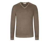 Leichter Pullover mit V-Neck, Merino-Vintage