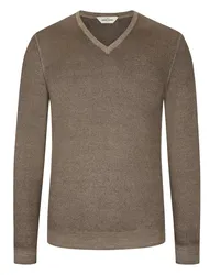 Gran Sasso Leichter Pullover mit V-Neck, Merino-Vintage Taupe