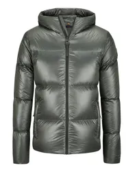 Belstaff Gesteppte Daunenjacke mit gummiertem Logo-Patch Hellgrau