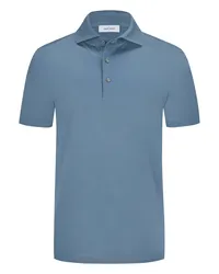 Gran Sasso Glattes Poloshirt aus merzerisierter Baumwolle Mittelblau