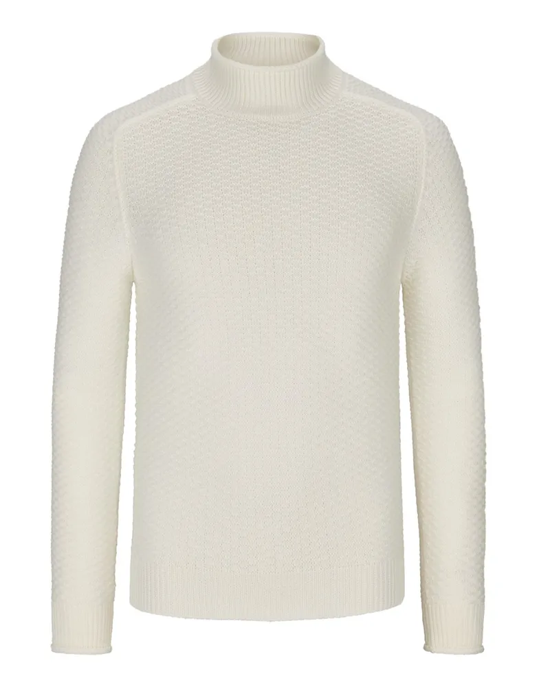 Phil Petter Pullover aus Merinowolle mit hohem Stehkragen Offwhite