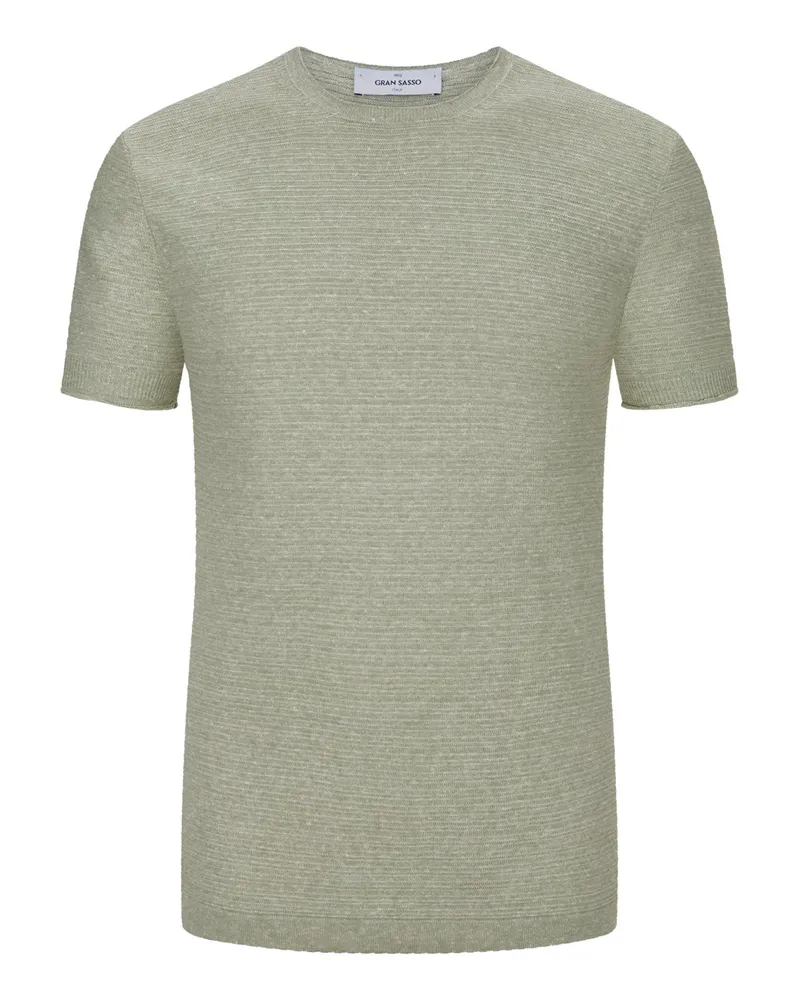 Gran Sasso T-Shirt in gestrickter Ringel-Optik Mint