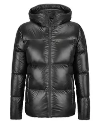 Belstaff Gesteppte Daunenjacke mit gummiertem Logo-Patch Schwarz