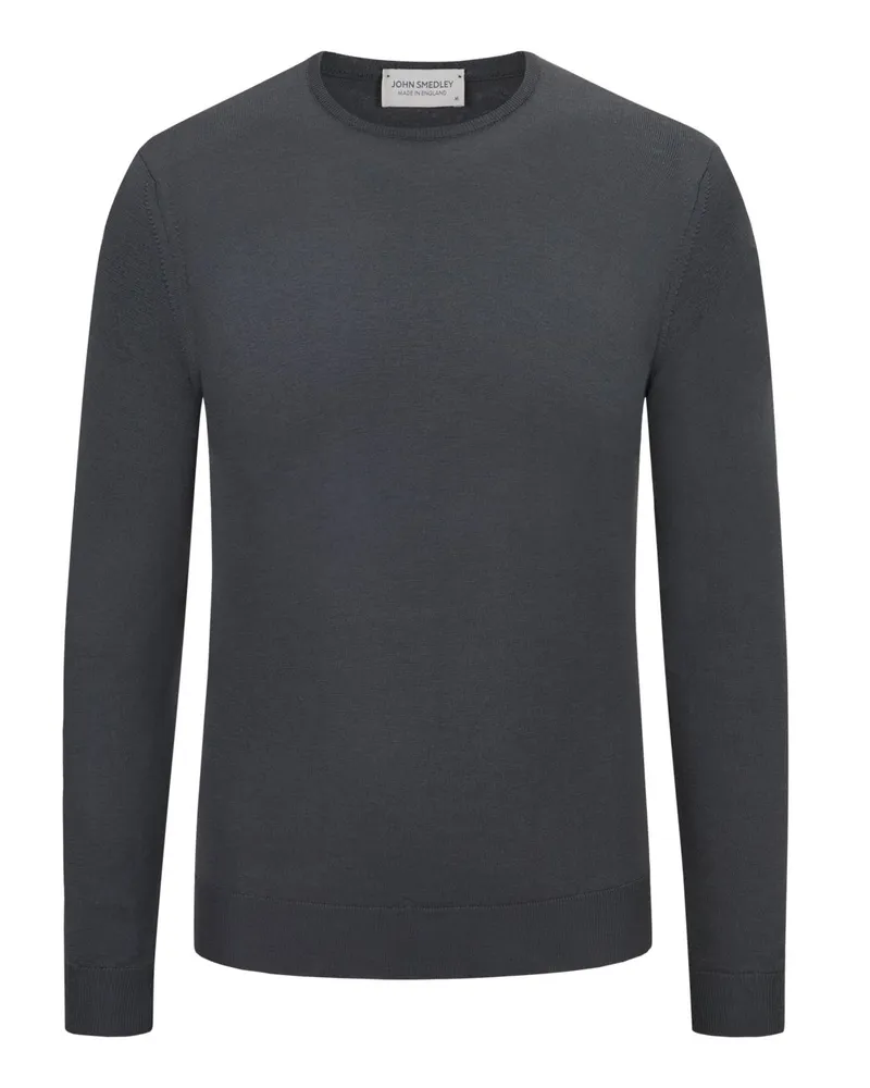 John Smedley Leichter Pullover aus Merinowolle mit O-Neck Grau