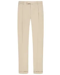 Briglia 1949 Chino mit Bundfalte im elastischen Baumwoll-Mix, Slim Fit Beige