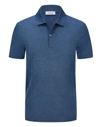 Gran Sasso Poloshirt mit Fineliner-Muster aus merzerisierter Baumwolle Marine