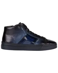 Santoni Mid Top Sneaker aus Nappaleder mit Farbverlauf Marine