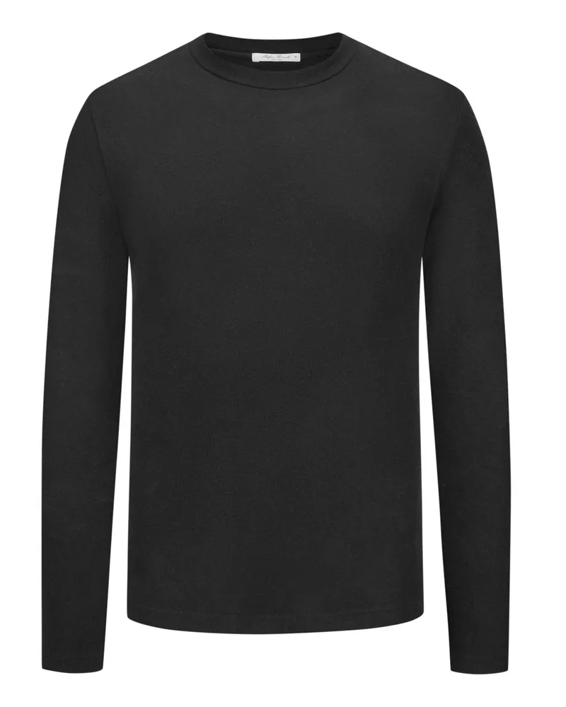 Stefan Brandt Softes Longsleeve aus einem Modal-Kaschmir-Mix Schwarz