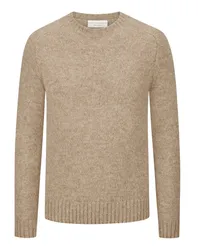 Filippo de Laurentiis Flauschiger Pullover mit Alpaka in melierter Optik Beige