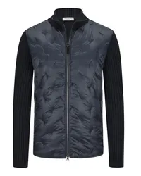 Phil Petter Hybrid-Strickblouson im Materialmix Marine