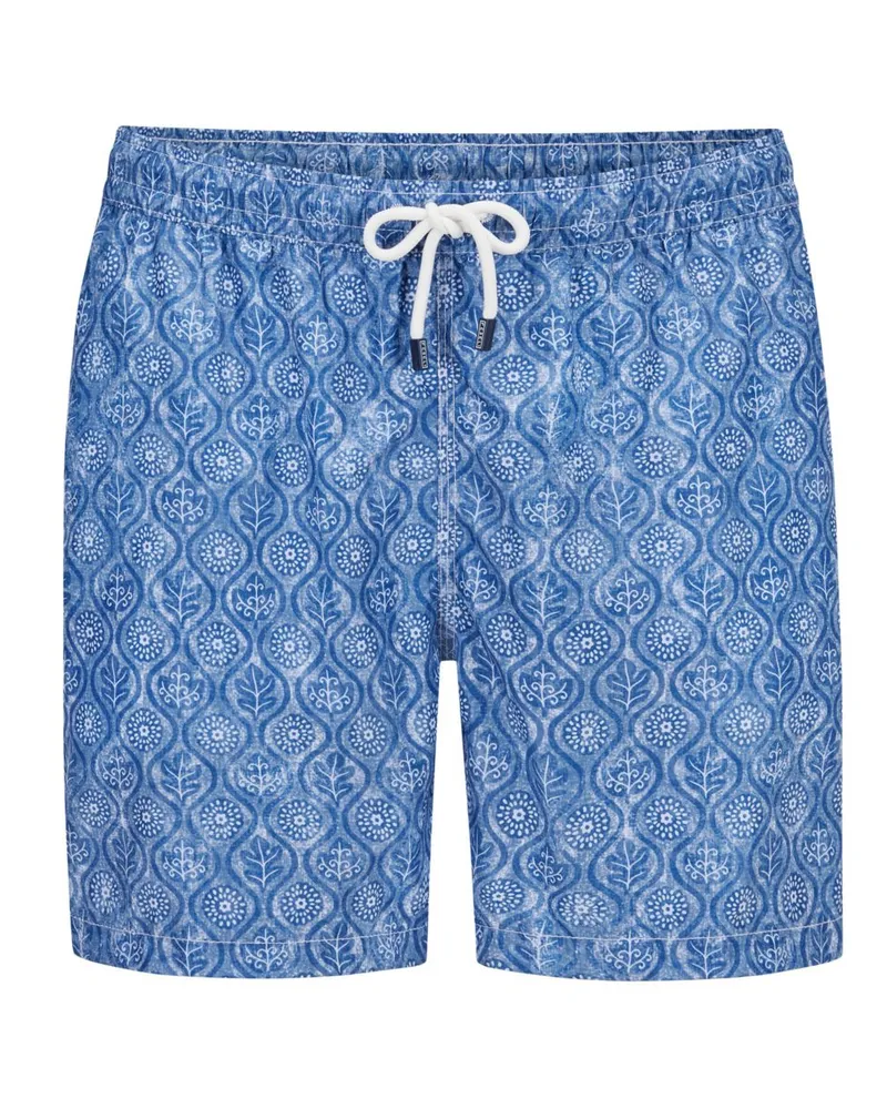 Fedeli Badeshorts mir floralem Print aus recyceltem Material Königsblau