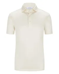 Gran Sasso Glattes Poloshirt aus merzerisierter Baumwolle Champagner