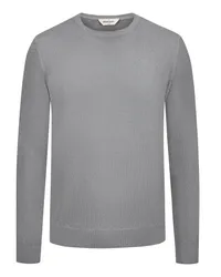 Gran Sasso Feinstrick-Pullover aus Schurwolle mit O-Neck Hellgrau