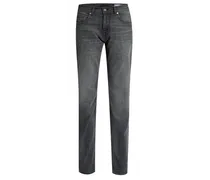 Graue Jeans in dezenter Used-Optik, Regular Fit