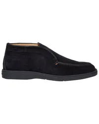 Santoni Slip On Desert Boots aus Veloursleder Marine