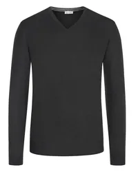 Gran Sasso Pullover aus Merinowolle, V-Ausschnitt Schwarz