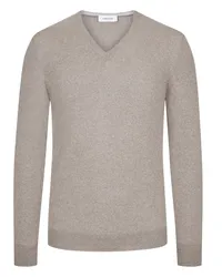 Gran Sasso Pullover aus Merinowolle, V-Ausschnitt Beige