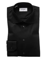 Eton Hemd in Twill-Qualität, Slim Fit Schwarz