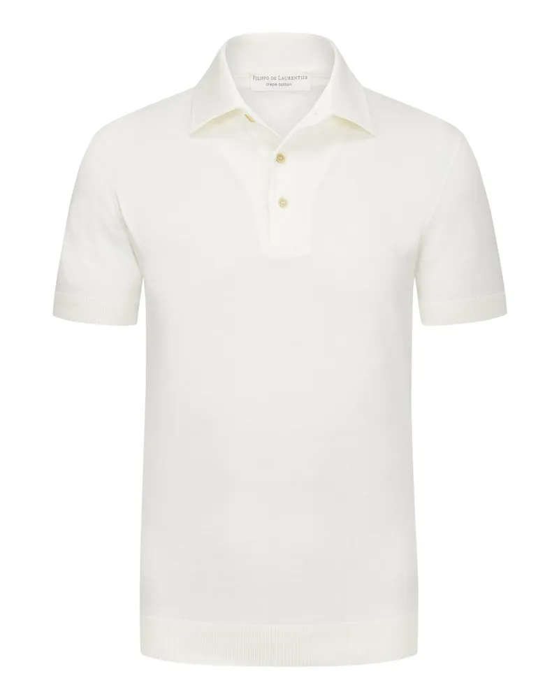 Filippo de Laurentiis Poloshirt in Cotton-Crepe-Qualität Offwhite