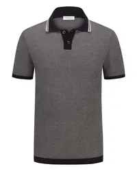 Phil Petter Strick-Poloshirt in Bicolor-Optik Schwarz