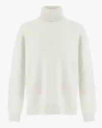 Herno Rollkragenpullover aus Wolle mit Webstruktur Offwhite