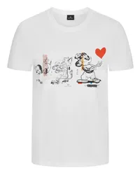 Paul Smith T-Shirt mit Cartoon-Motiv in Jersey-Qualität Weiß