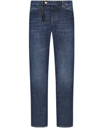 Incotex Indigoblaue Jeans mit Stretchanteil Mittelblau