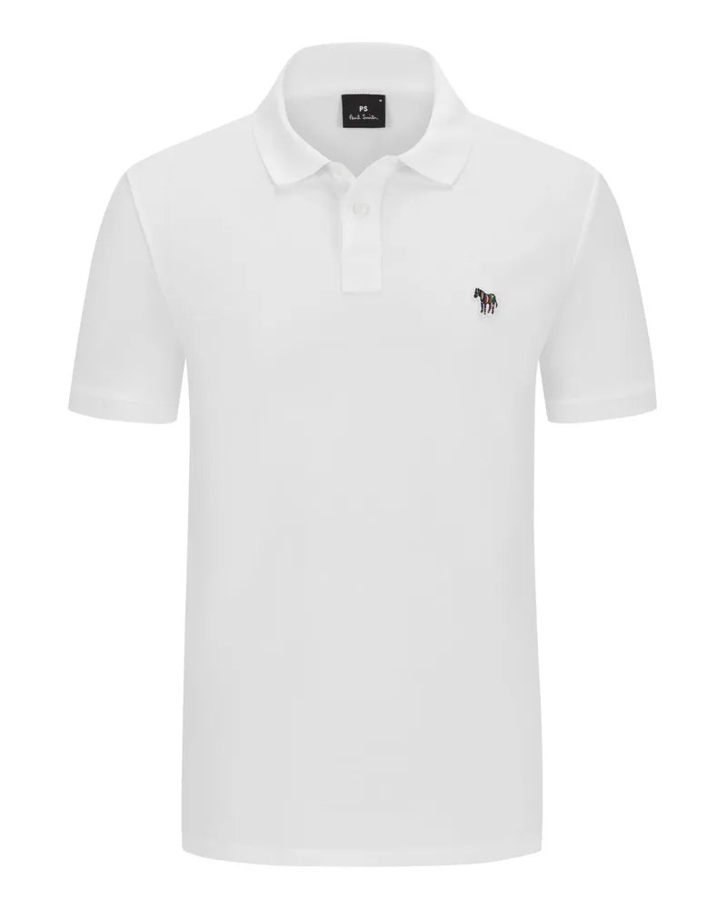 Paul Smith Poloshirt in Piqué-Qualität mit Zebra-Aufnäher Weiß