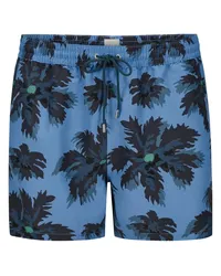 Paul Smith Glatte Badeshorts mit Palmen-Print Blau