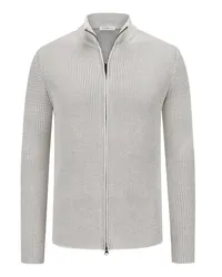 Phil Petter Bicolor Strickjacke in Perlstrick-Haptik Offwhite