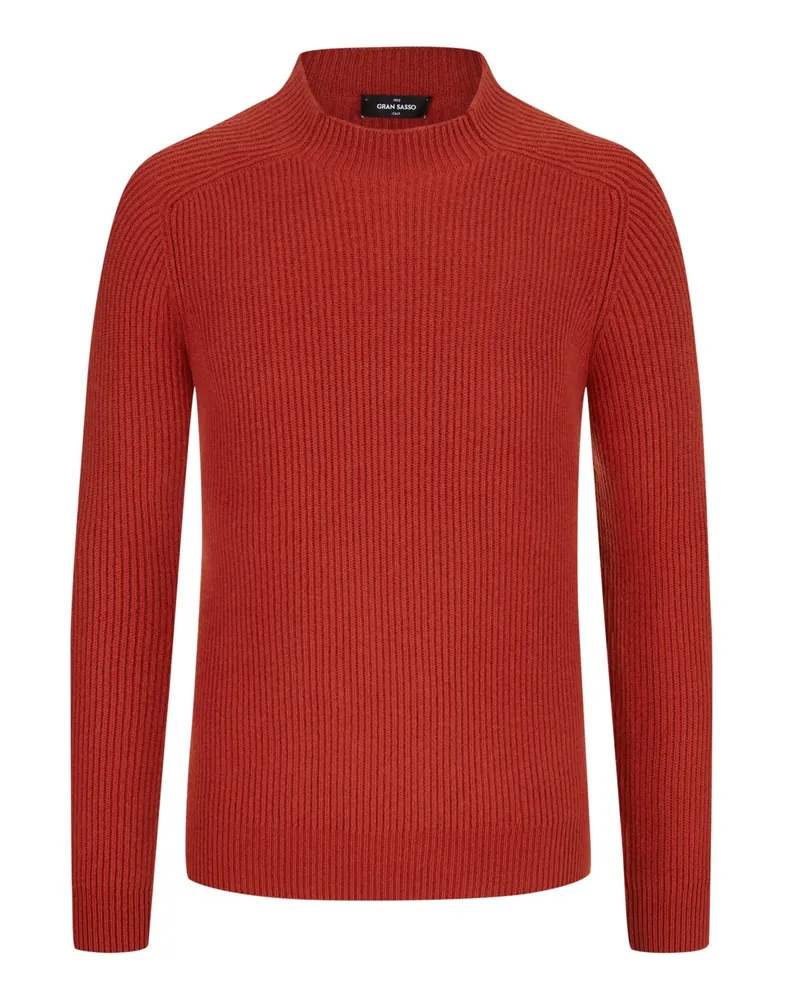 Gran Sasso Pullover mit Stehkragen, 100% Kaschmir Orange