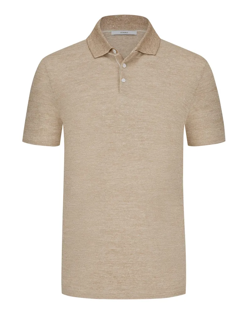 ECKERLE Softes Poloshirt in Feinstrick Braun