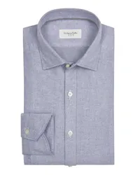 Tintoria Mattei Flanellhemd in Oxford-Webstruktur, Regular Fit Blau