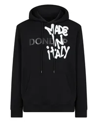 Dondup Hoodie mit Label-Print und Sprühelementen Schwarz