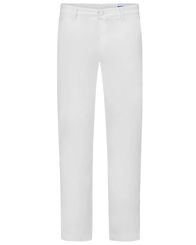 Jacob Cohën Chino Bobby mit Leinen- und Stretchanteil, Slim Fit Weiß