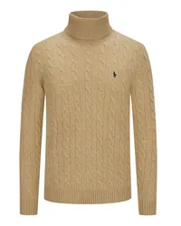 Ralph Lauren Rollkragenpullover mit Poloreiter-Stickerei und Kaschmir Braun