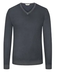 Gran Sasso Leichter Pullover mit V-Neck, Merino-Vintage Grau